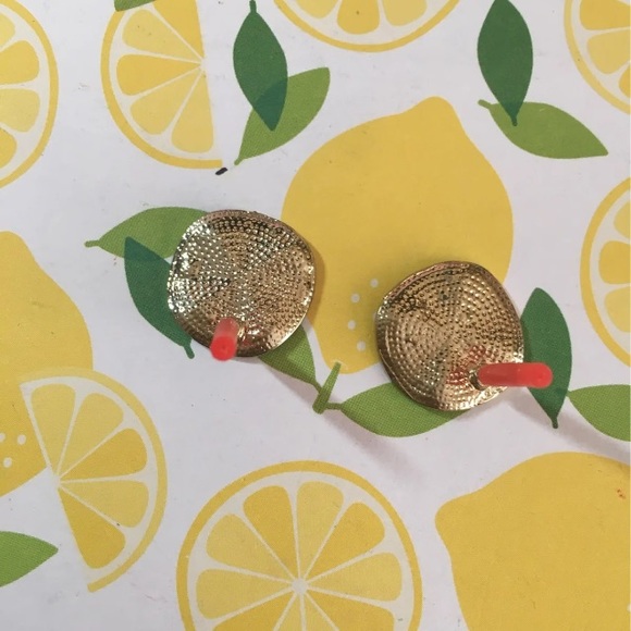 🍋 NWT Orange Citrus Fruit Enamel Gold Earrings - Picture 3 of 9